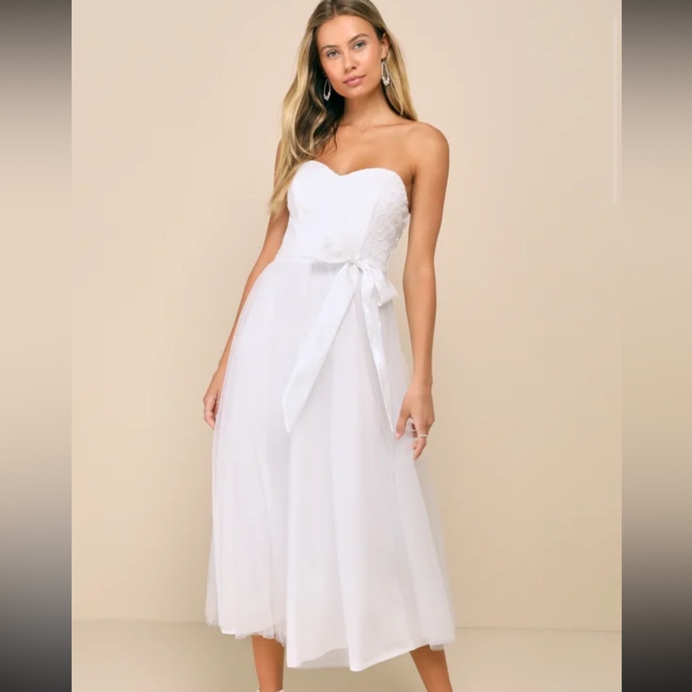 White dress perfect for bridal shower
